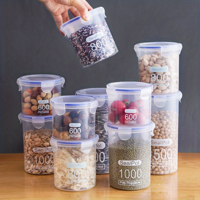 Clear Airtight Food Jars, Food Storage Containers With Lids, Moisture-proof  Transparent Sealed Fresh-keeping Box, For Cereal, Pasta, Tea, Nuts, Oats,  Dry Food, Snacks And Coffee Beans, Plastic Food Preservation Tank, Home  Kitchen