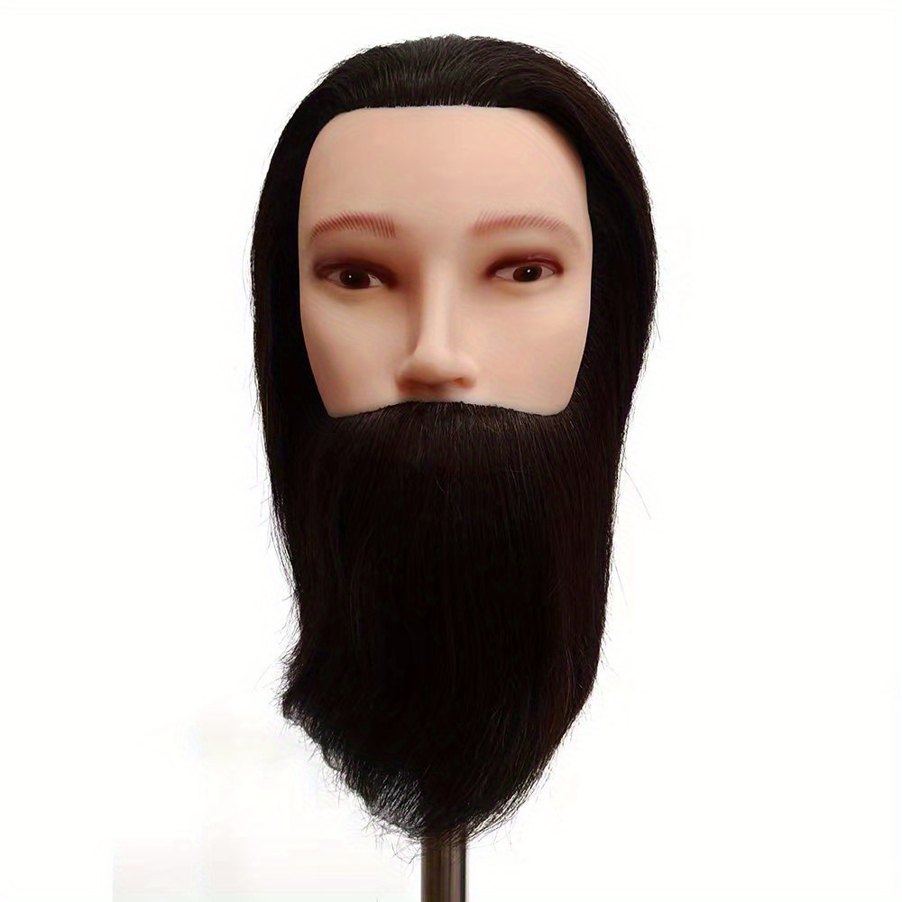 Nunify 100% Real Human Hair Mannequin Practice Training Head With Beard  Barber Hairdressing Manikin Doll Head For Beauty School