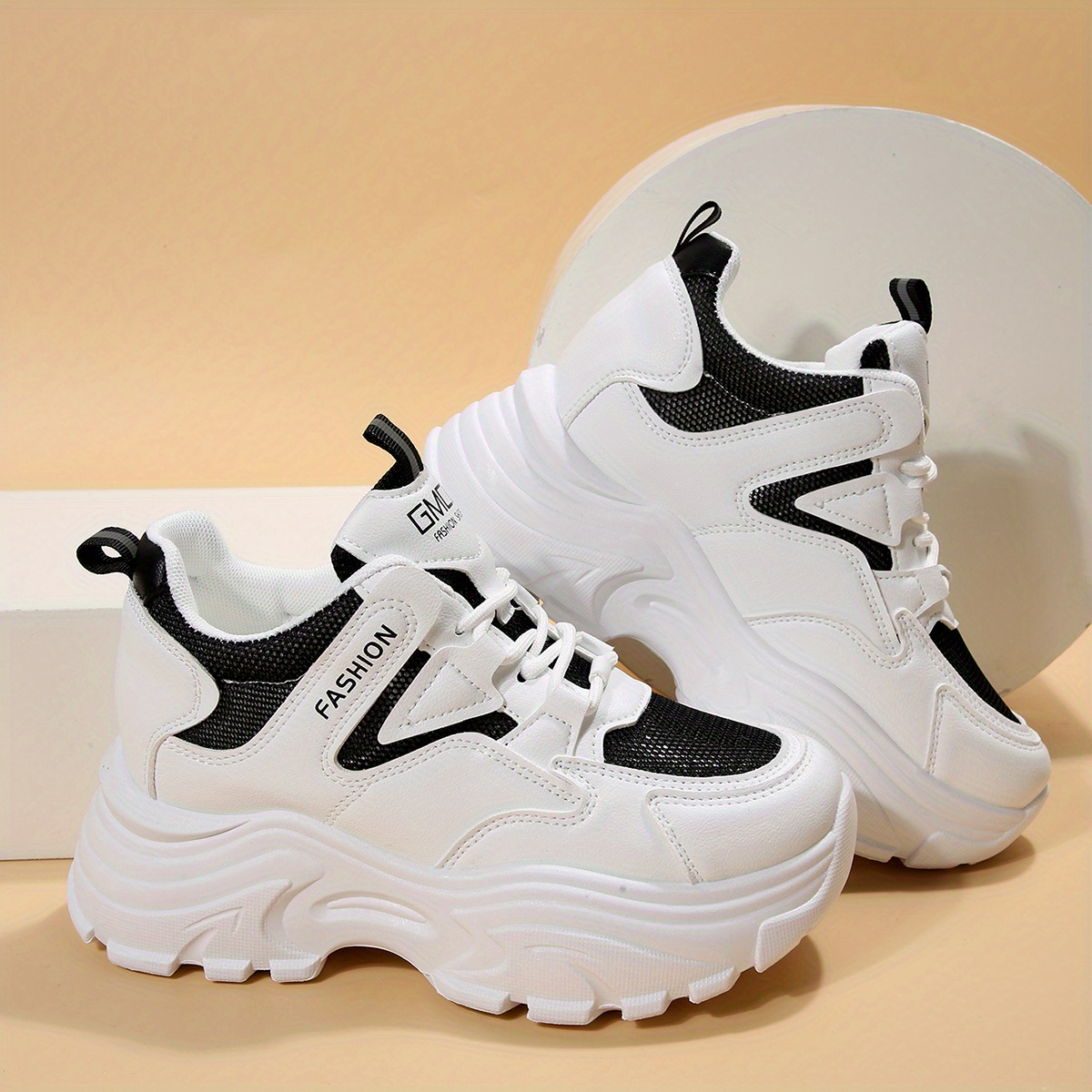 Zapatillas de deporte blancas para mujer, zapatos de plataforma de fondo  grueso, cómodos, i… en 2024