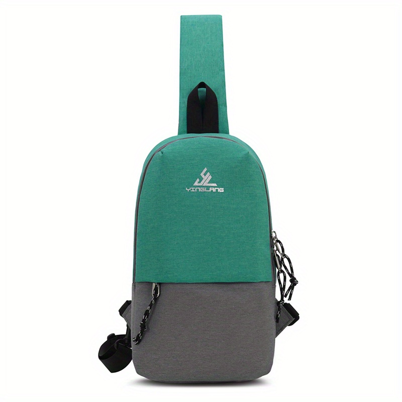 Colorblock Sling Bag Zipper Crossbody Bag