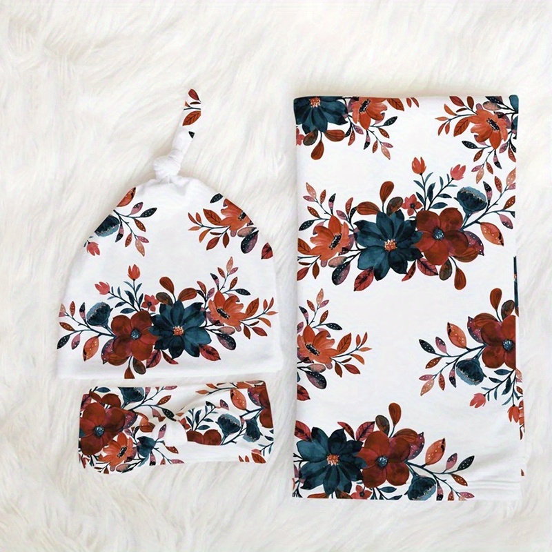 3 Piece Newborn Swaddle Cap Headband Set Anti Shock Elastic Wrap