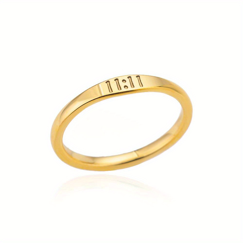 Simple Ring Flat Surface Letter Carving Plated Multi Type - Temu Canada