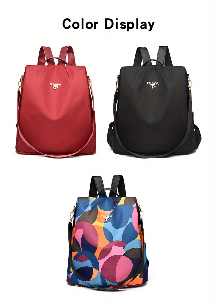 Mochila De Nailon Para Mujer Bolso Grande De Viaje Moda Escolar De  Adolescentes 