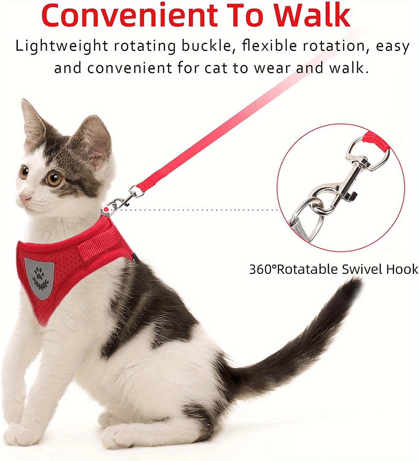 Cat Harness And Leash Set For Walking, Escape Proof Soft Adjustable Cat