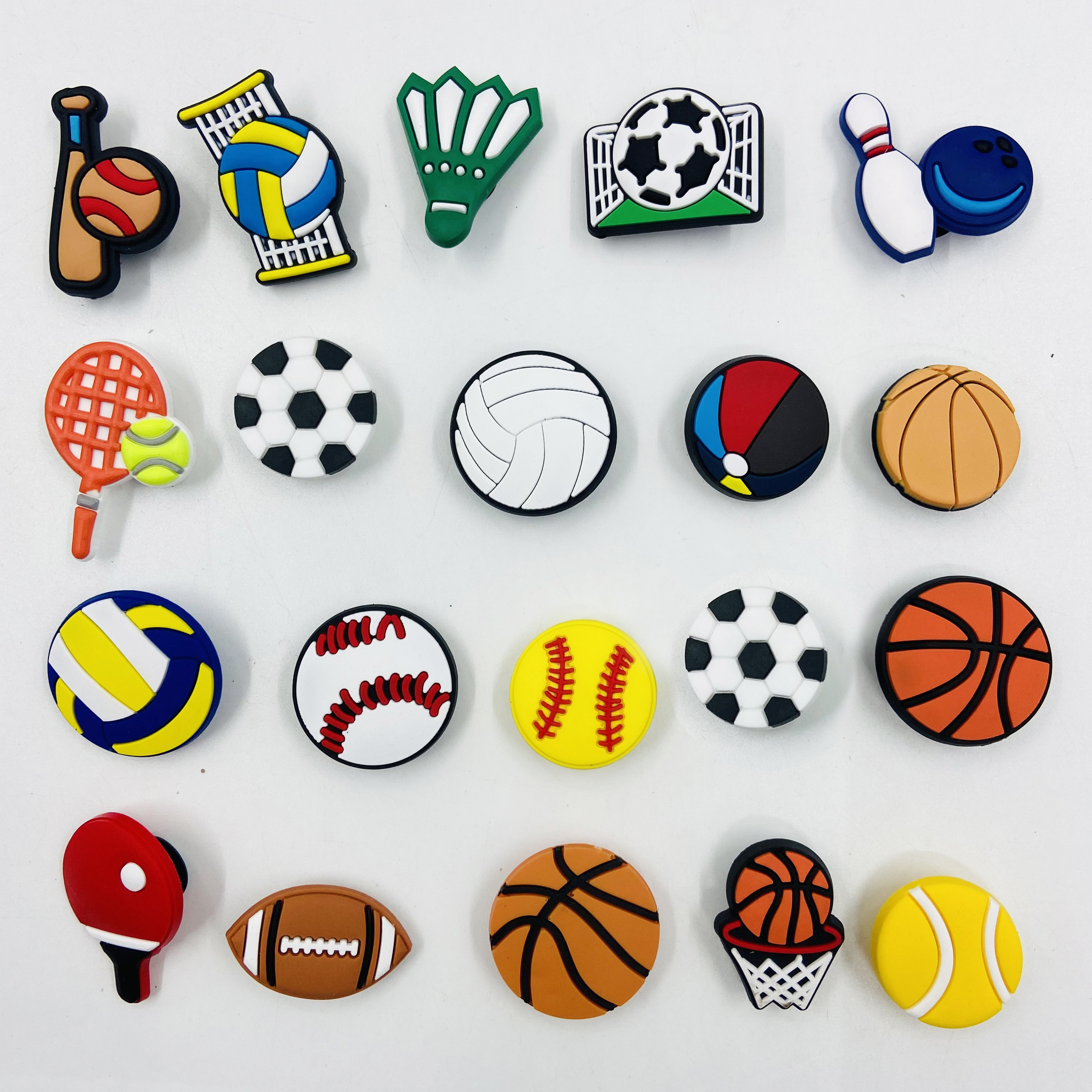 Shoe Charms For Sports Football Basketball Baseball Softball Soccer With Sneakers PVC Gibits For Cute Dinosaur Shoe Charms For Bracelet, Croc Pins