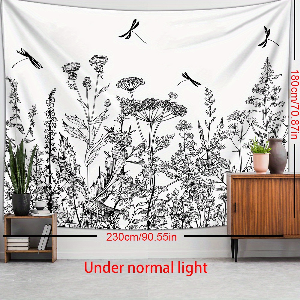 Spring Floral Botanical Tapestry Vibrant Polyester Wall - Temu