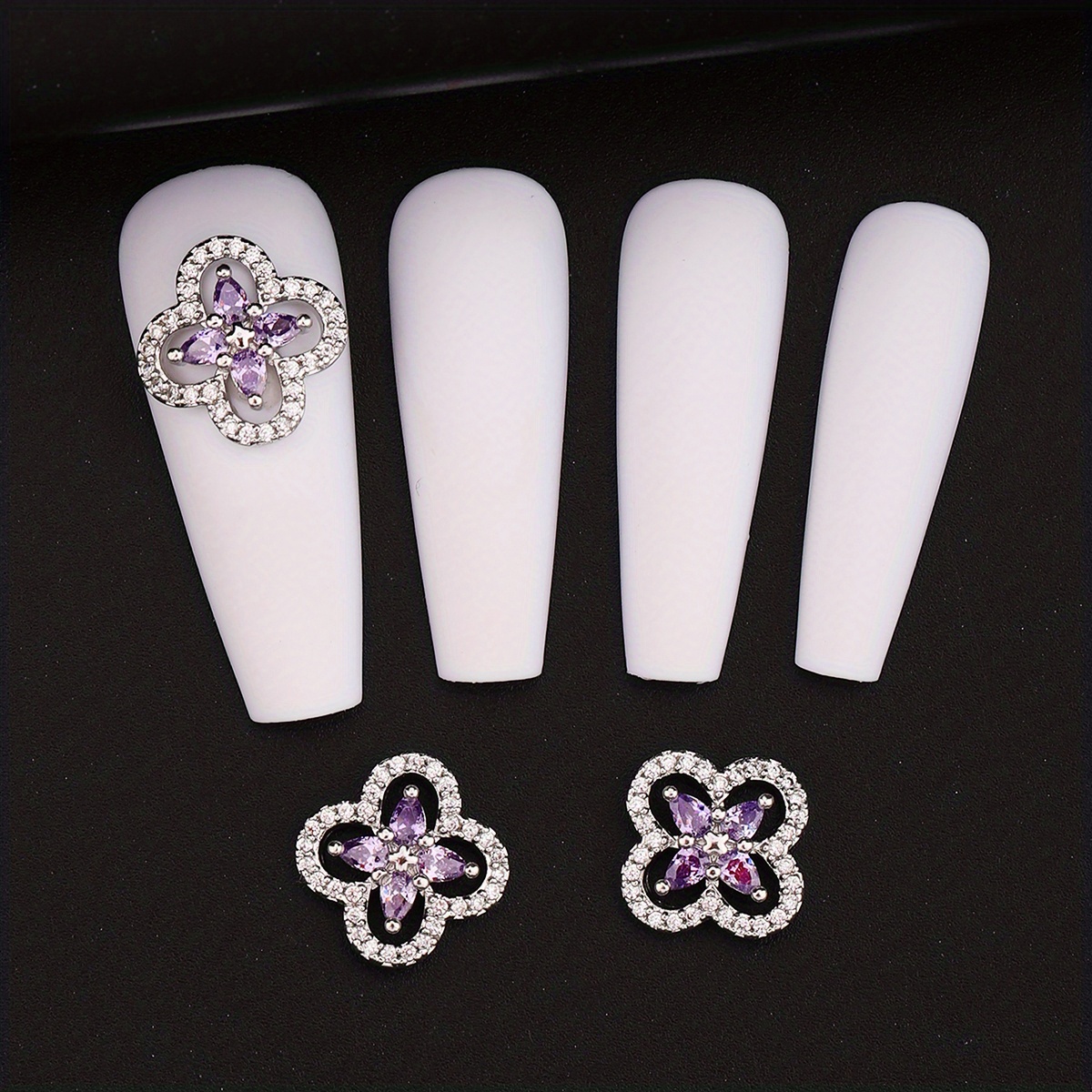 3d Alloy Nail Charms Lucky Clover 3d Crystals Diamonds Large - Temu ...