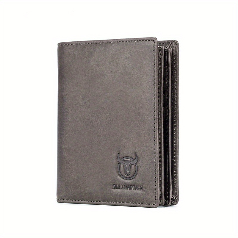 Bullcaptain Large Capacity Genuine Leather Bifold Wallet/Credit