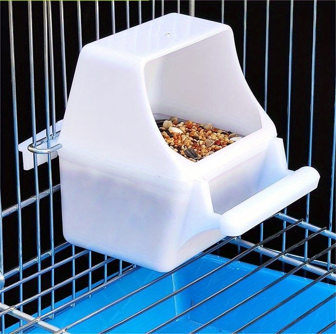 3Pcs Bird Feeder Box Plastic Parrot Cage Feeder Water Hanging Dish Cups