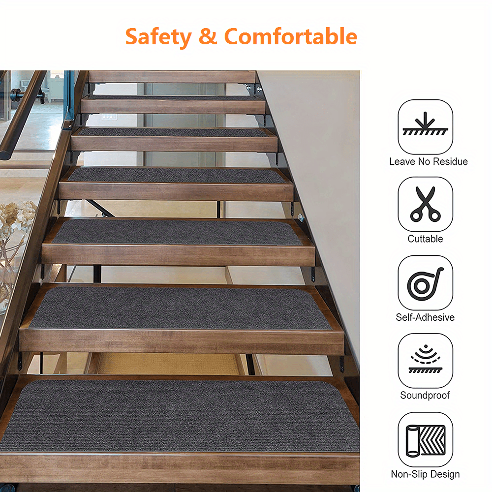 Non slip Carpet Stair Treads: Keep Your Family Safe With - Temu