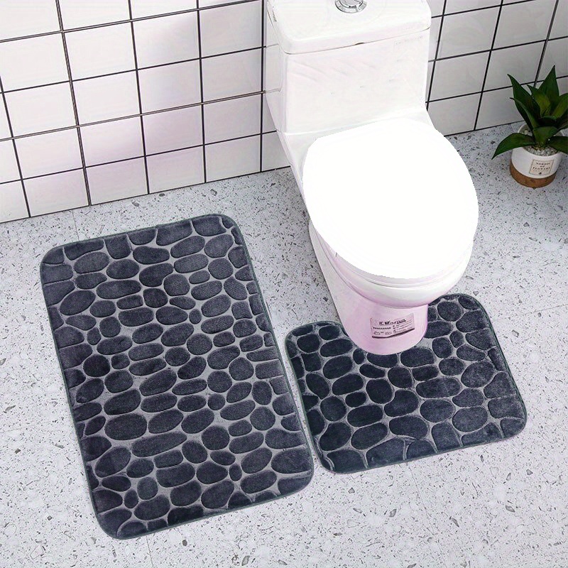 Memory Foam Bathroom Mats Set, Non-slip Bath Rug, Toilet U-shape Mat, Soft  Comfortable Shower Room Carpet, Stone Embossed Solid Color Bath Mat,  Bathroom Decor, Bathroom Decorations - Temu United Arab Emirates