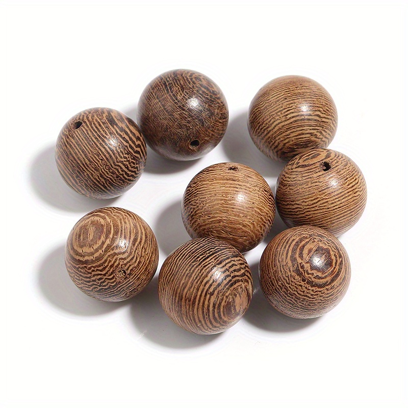 Round Fancy Wood Beads - Dark Brown - 12mm - 2 x 8 Strand - Natural -  Trims By The Yard