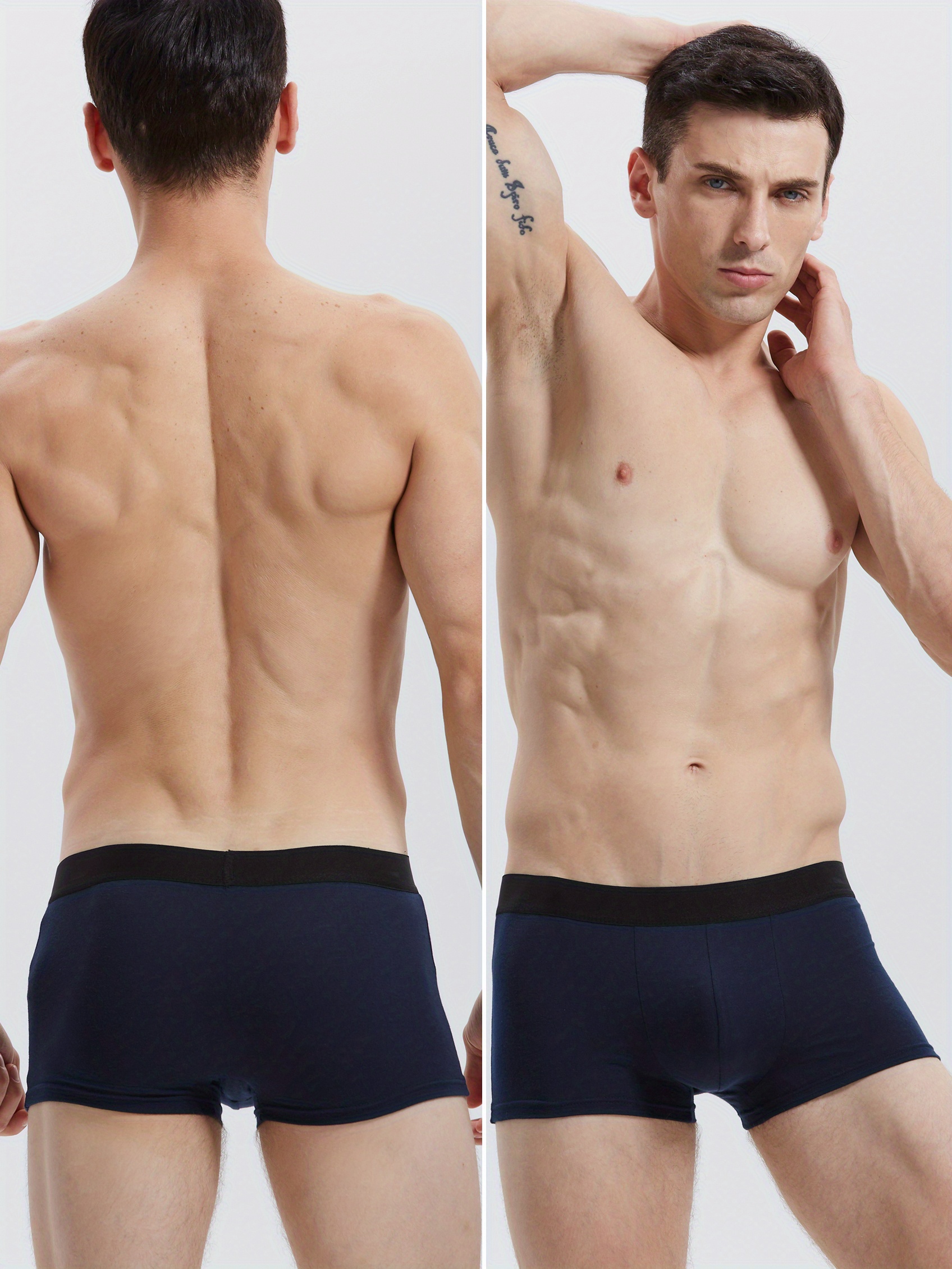 Men's Boxer Briefs Men's Underwear Cotton Breathable - Temu