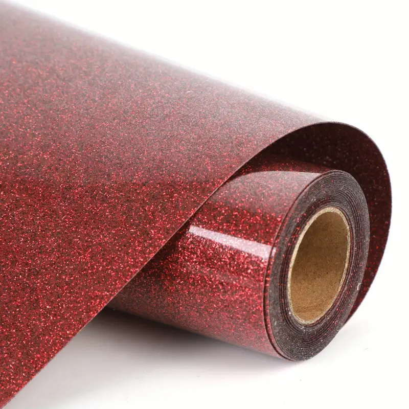 MiPremium Red Glitter Heat Transfer Vinyl, Glitter Iron On Vinyl (Pack of 6  Sheets), for T Shirts Sports Clothing Other