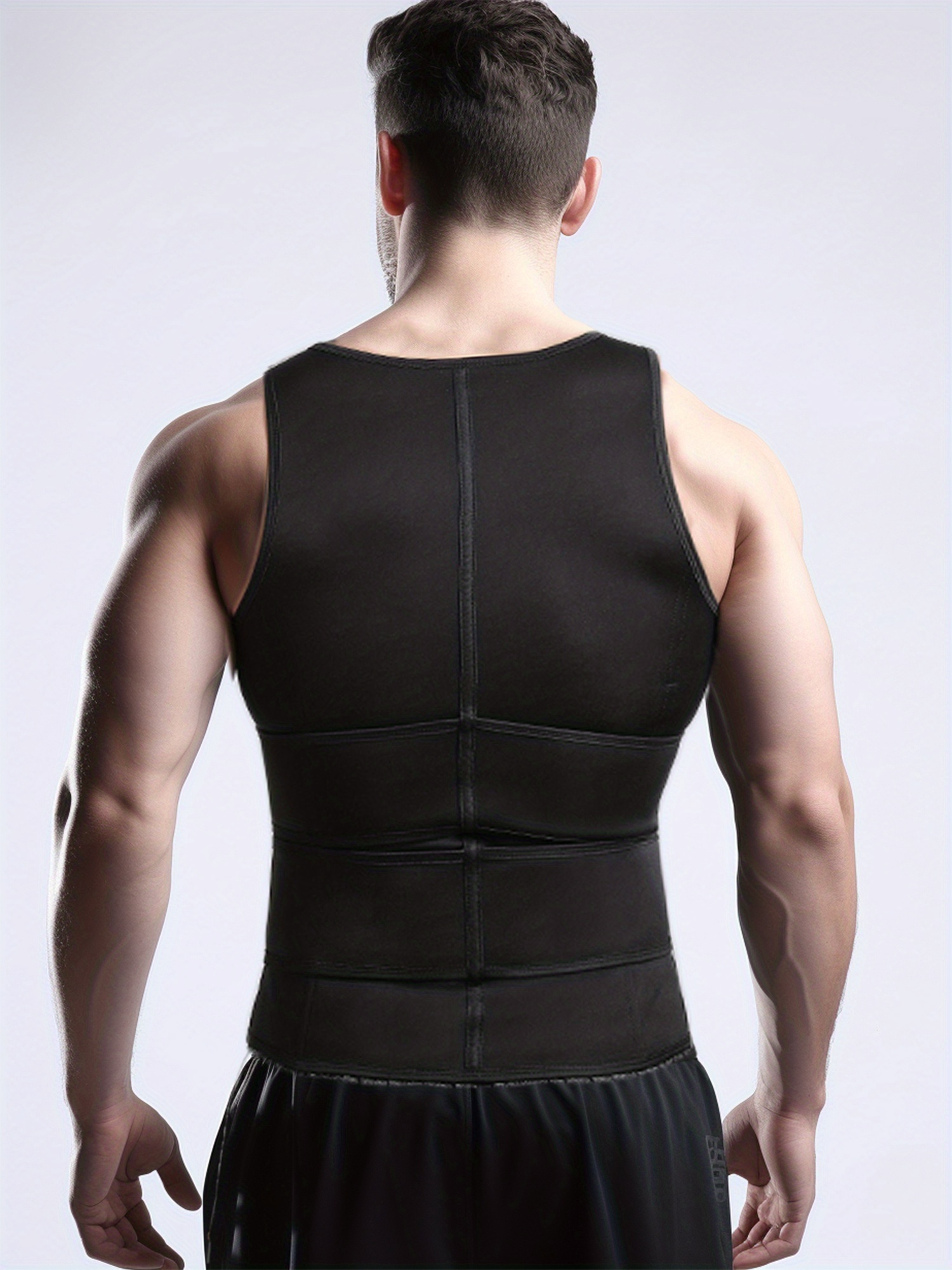 Men's Double Belt Vest Shapewear Neoprene Reinforced Sweat - Temu Canada
