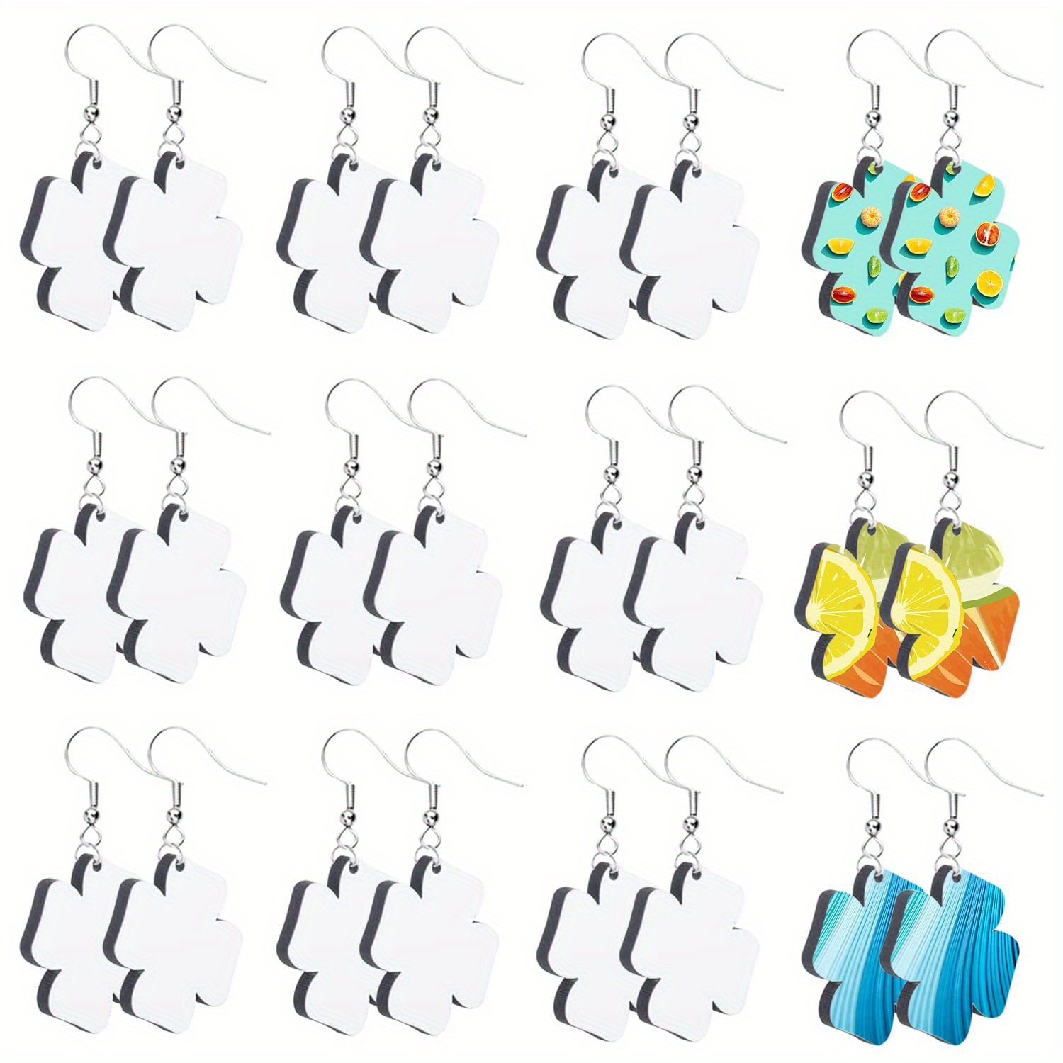 Sublimation Blanks Products Set Sublimation Blank Earrings - Temu