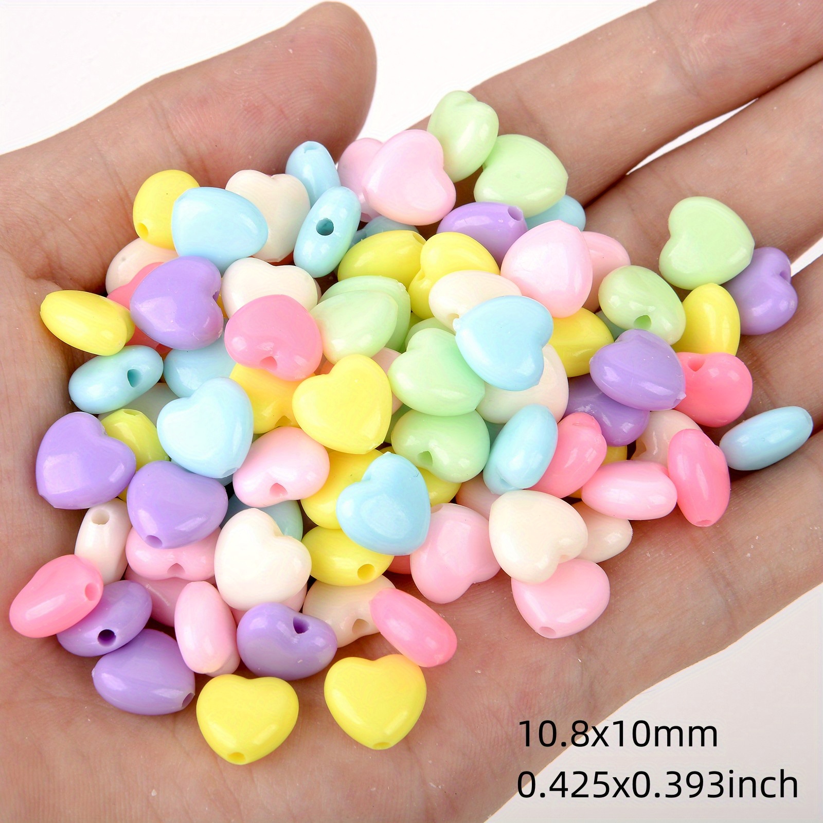 Pastel Heart Beads - 7mm Super Tiny Plastic Pastel Heart Resin or