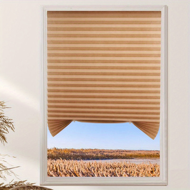 TEMU 1pc Blackout Door Curtain - Pleated Non-woven Sunshade For Kitchen, Bathroom, Living Room - Privacy And Light Control - Home Decor