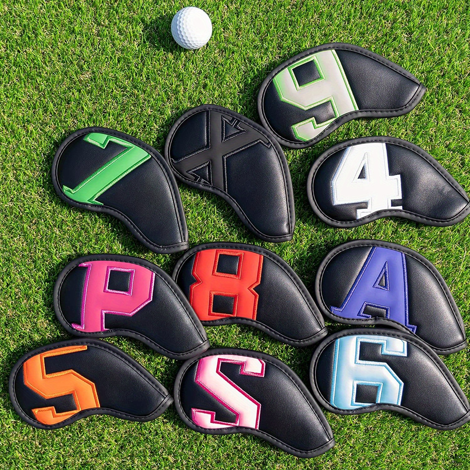 Numbered Pu Leather Golf Iron Headcovers - Complete Set For Ultimate ...