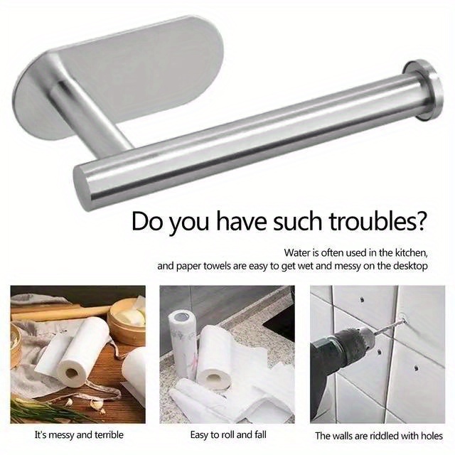 Bathroom Paper Towel Holder Stainless Steel Roll Paper Temu