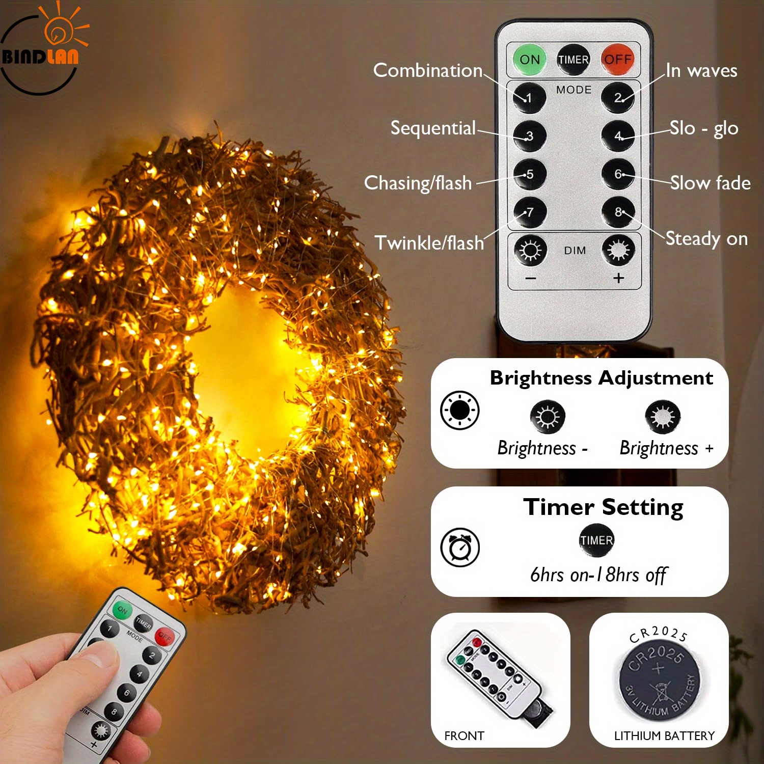 100 led battery operated long fairy string lights 32 8ft fairy string lights with remote 8 modes copper wire lights waterproof christmas twinkle lights wedding bedroom battery not included details 1