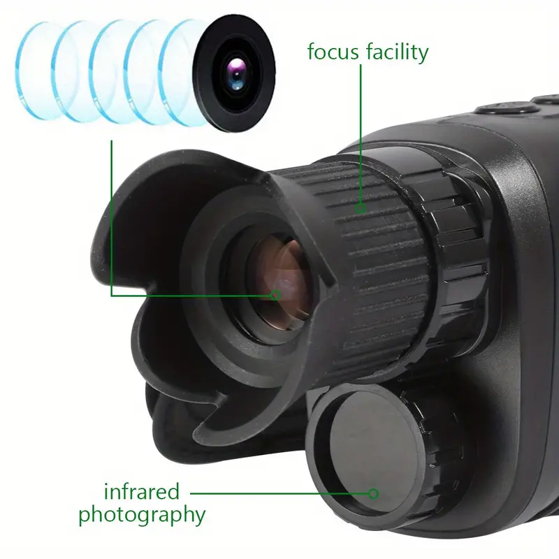 1080p hd professional night vision device rechargeable monocular zoom hunting telescope infrared 5x digital hunting device built in lithium battery details 1
