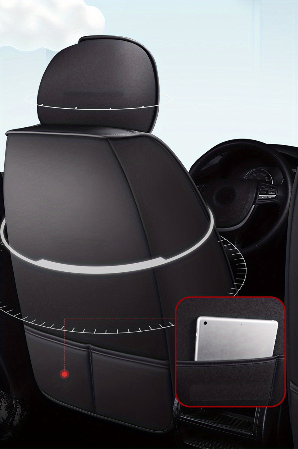 Driver Car Seat Cover Skoda Fabia A6 4f C6 A4 - Temu