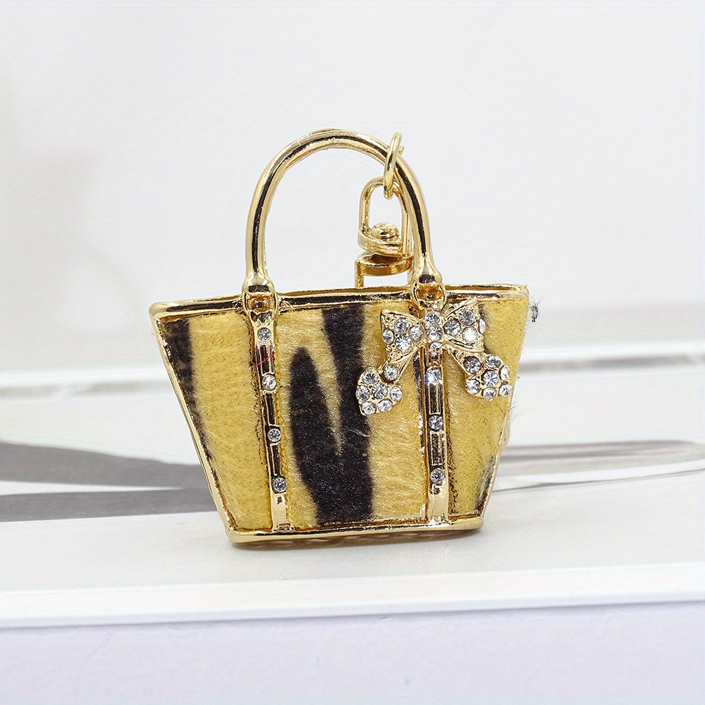  ZALING Mini Leopard Bag Pendant Keychain Charm Keychain Lady Purse  Handbag Car Decoration : Clothing, Shoes & Jewelry