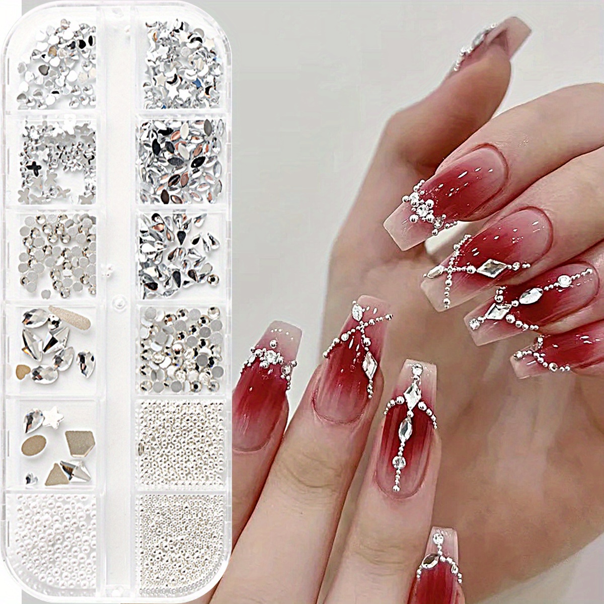 Rhinestones Pearls For Nail Art Glass Crystals,nail Gems Flat Back  Rhinestone For Crafts,jewels Diamonds Stone Kit - Temu Japan