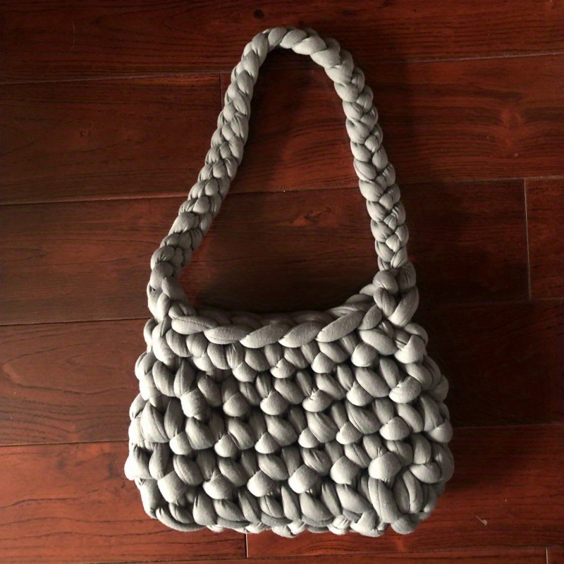 Soft Grey Jersey Knit Pattern Tote Bag