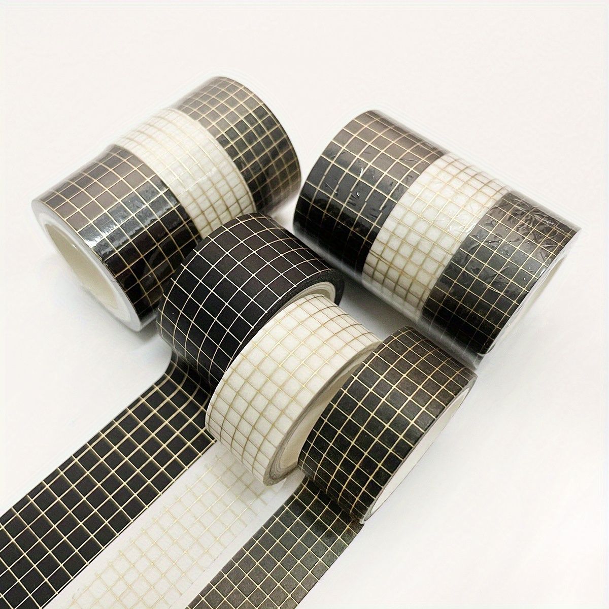 Black with White Grid - 1,5 cm - Washi tape
