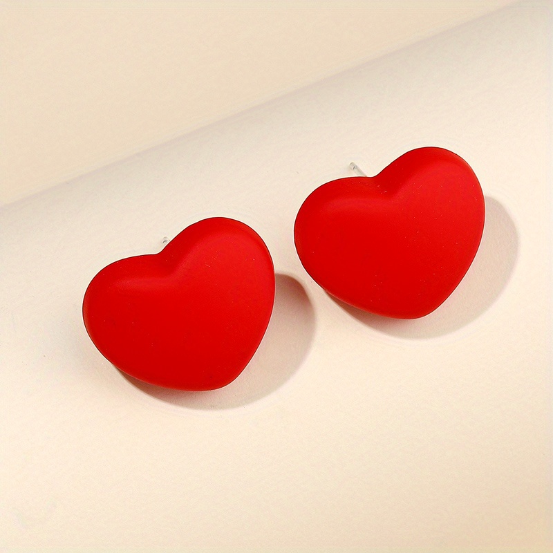 Korean-style Acrylic Candy-colored Heart Stud Earrings
