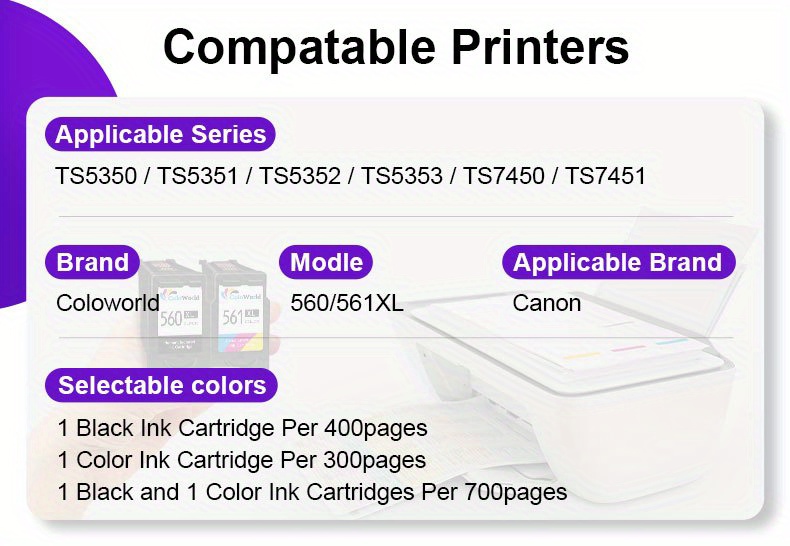 Coloworld Pg 560 Cl 561xl Ink Cratridges Replacement For - Temu