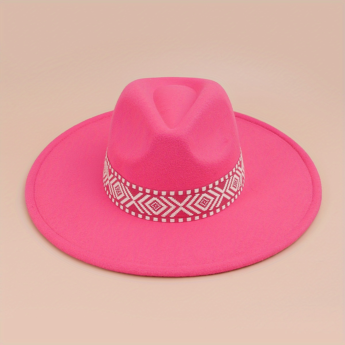 Couple Felt Hat Boho Strap Flat Brim Top Hat, Unisex