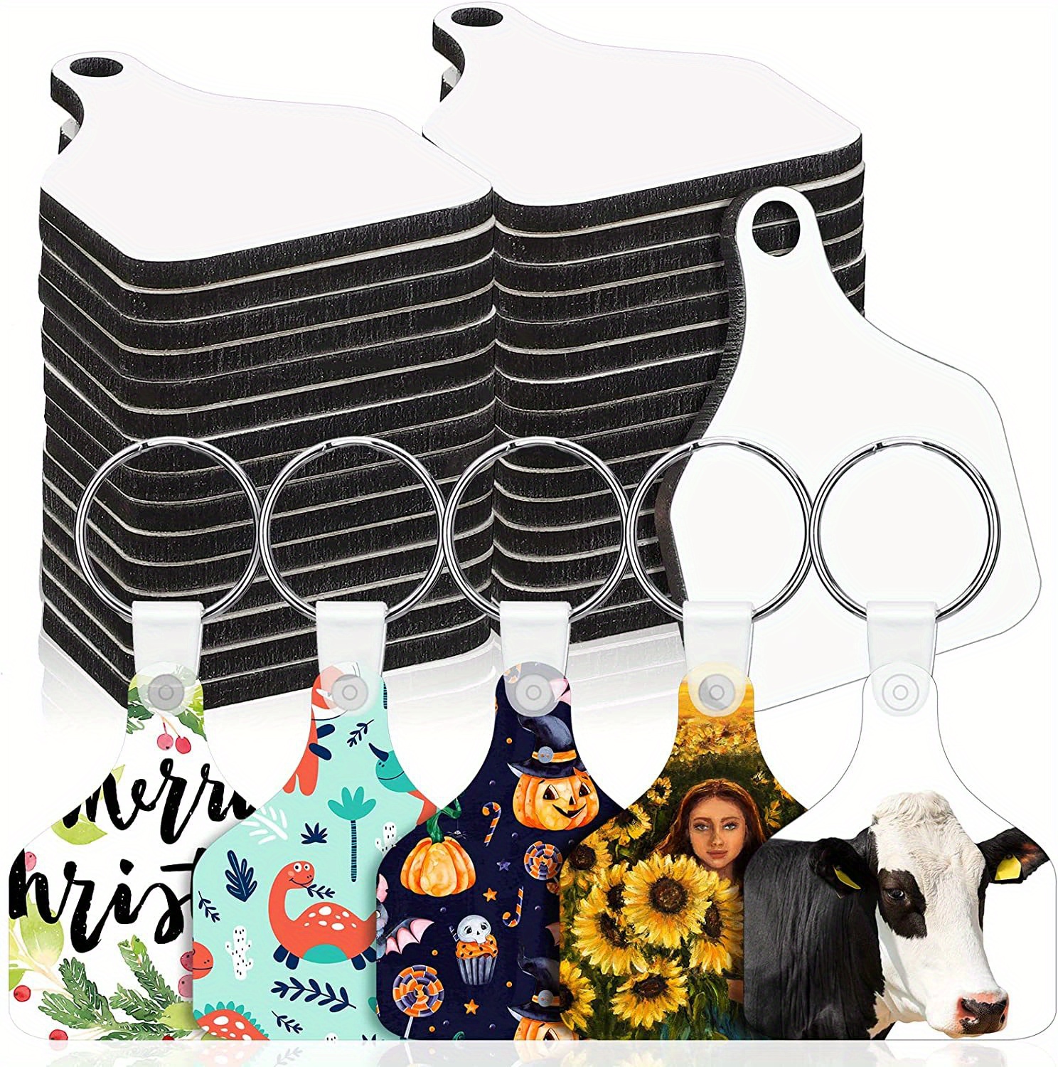 PATIKIL Sublimation Blank Keychains, 12 Pieces Round Key Chain Blanks