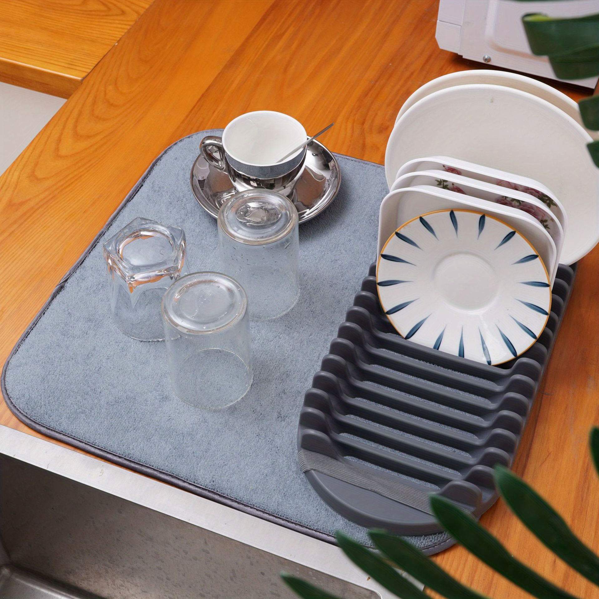 Dish Drying Mat For Kitchen Counter Microfiber Dish Drying - Temu