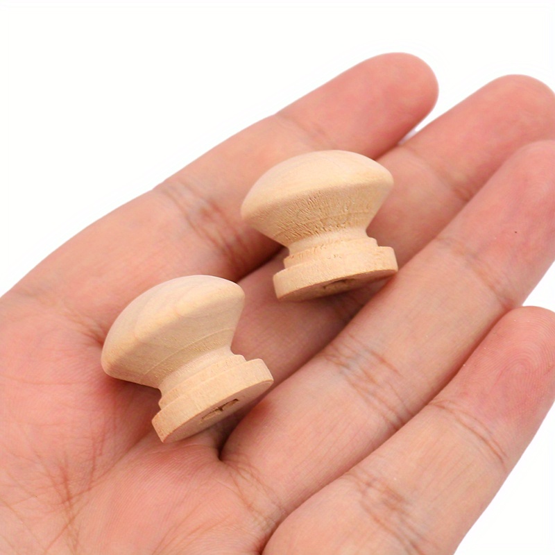 Image of 10pcs Log Wooden Handle, Solid Wood Storage Box Handle, Furniture Drawer Wardrobe Double Hole Wooden Handle, Shoe Cabinet Wooden Handle, Furniture Accessories