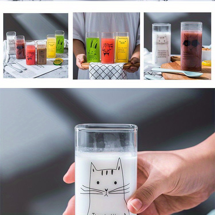 Cartoon Square Drinking Glass Cup