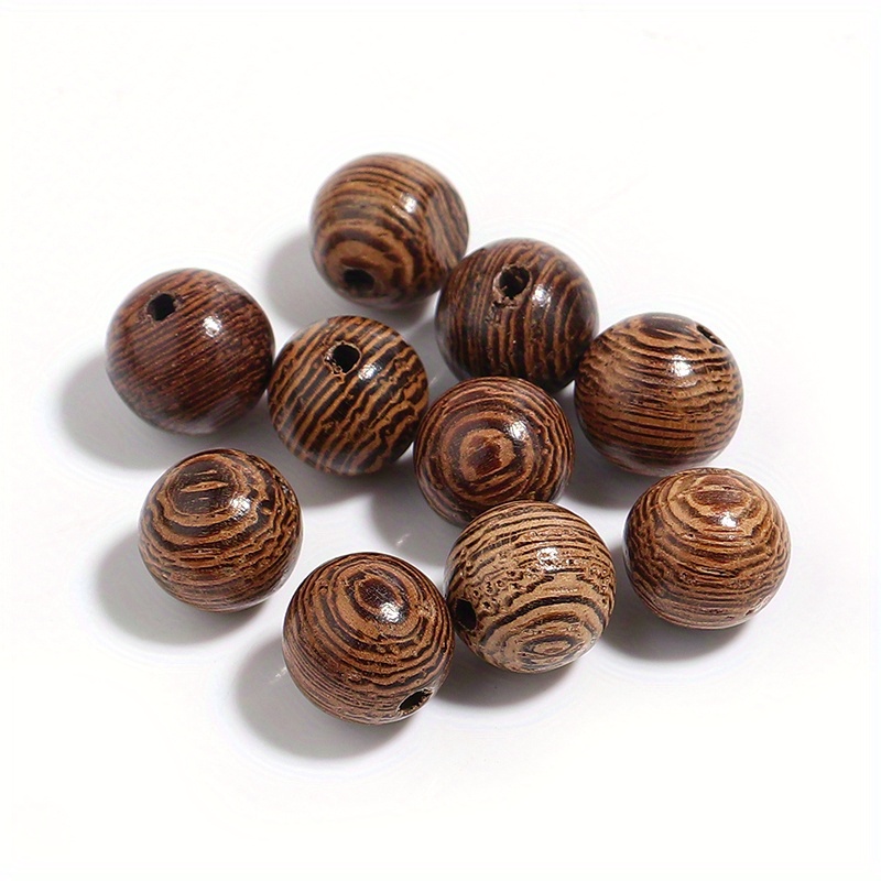 Natural Brown Eco-Friendly Striped Wooden Beads 6-14mm Pine Round Spacer  Beads For Jewelry Making DIY Bracelet Accessories 200pc
