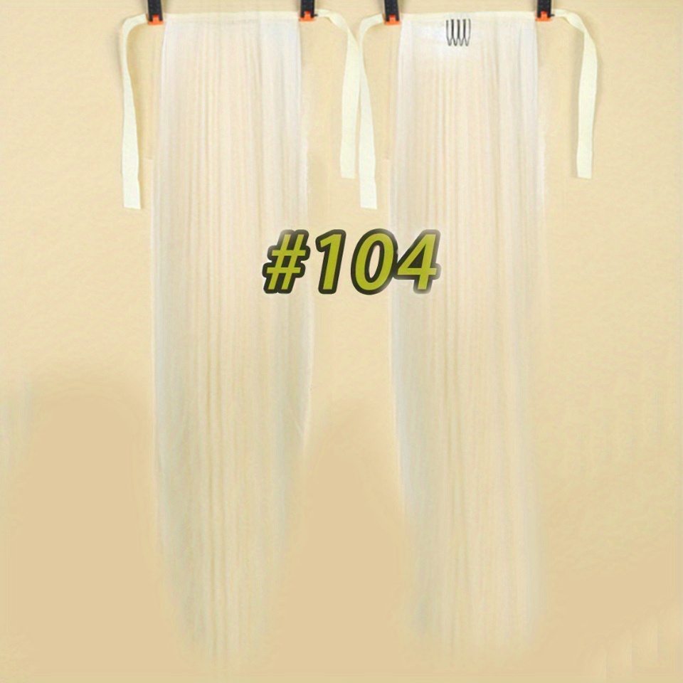 55 88 Cm Long Straight Ponytail Extensions Natural Look Hair Extensions