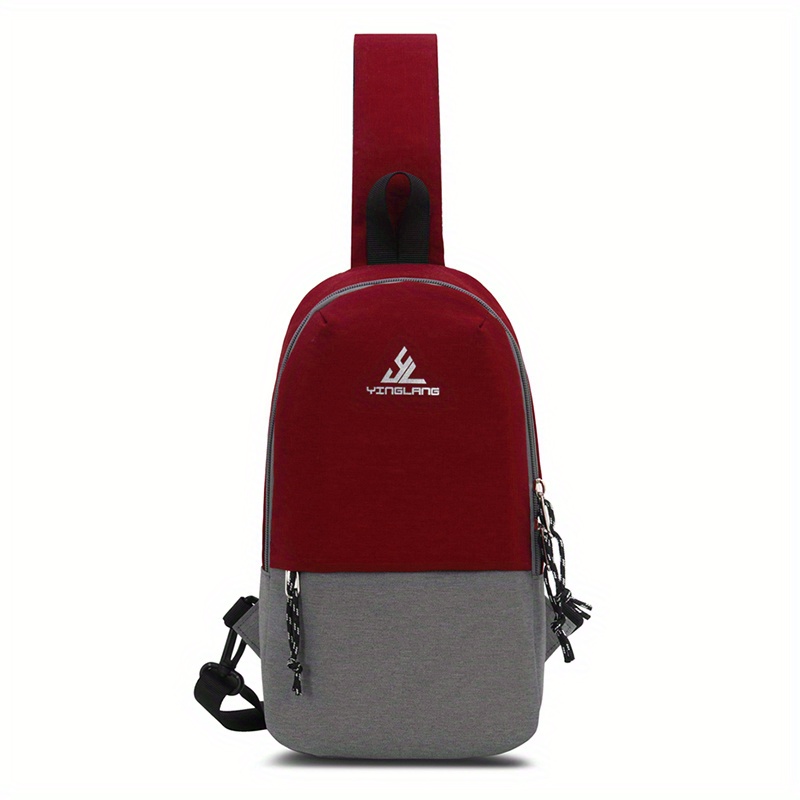 Colorblock Sling Bag Zipper Crossbody Bag