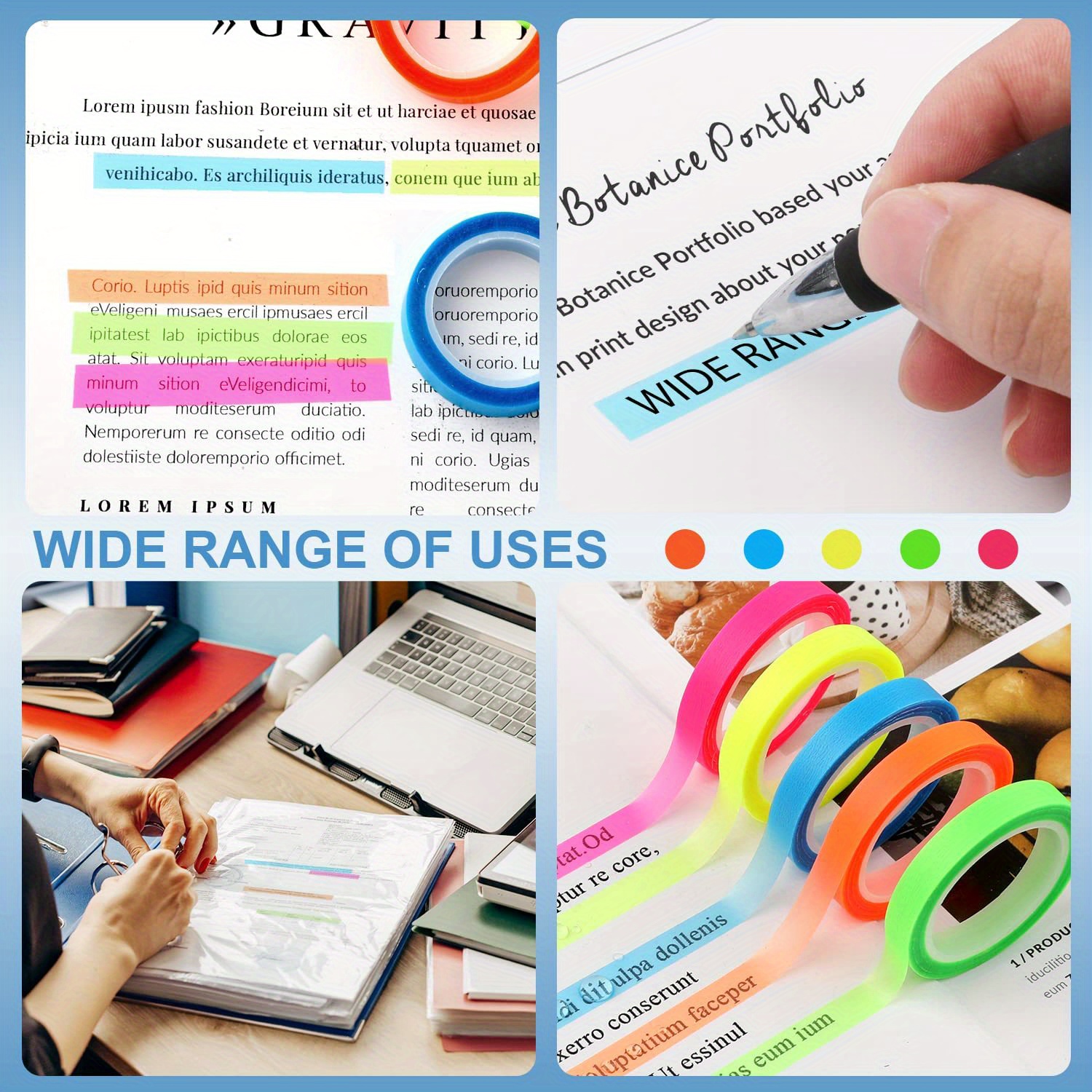 Bright Fluorescent Highlighter Tape Perfect Teachers Temu