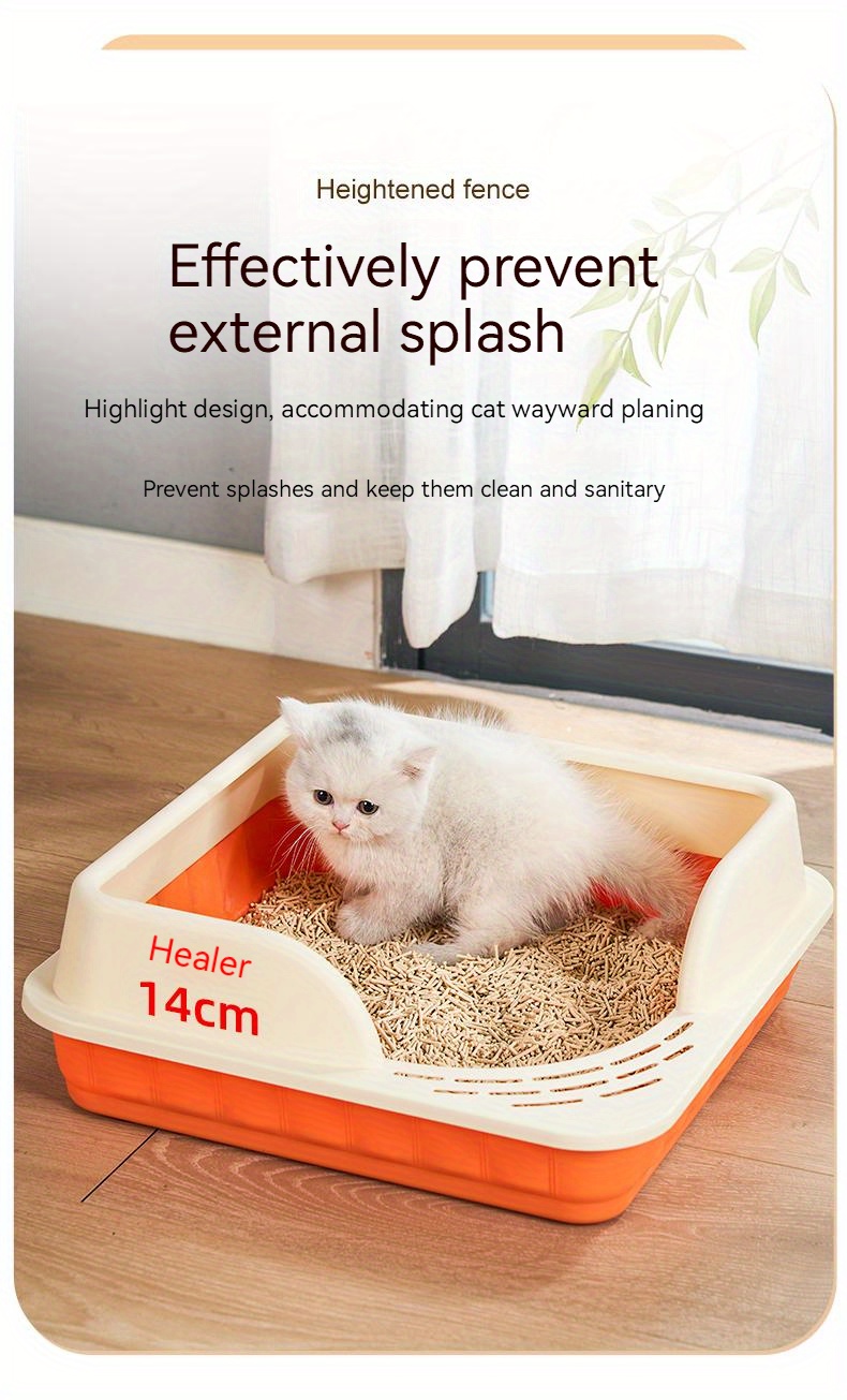 Anti splashing Semi closed Cat Litter Box Sifting Tray Temu