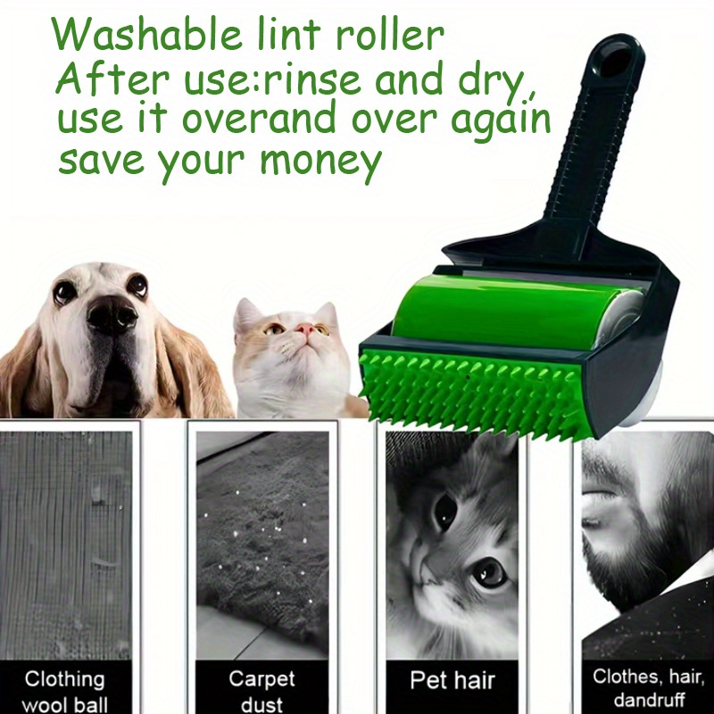 Washable Lint Roller Pet Hair Remover Roller Reusable Sticky Temu