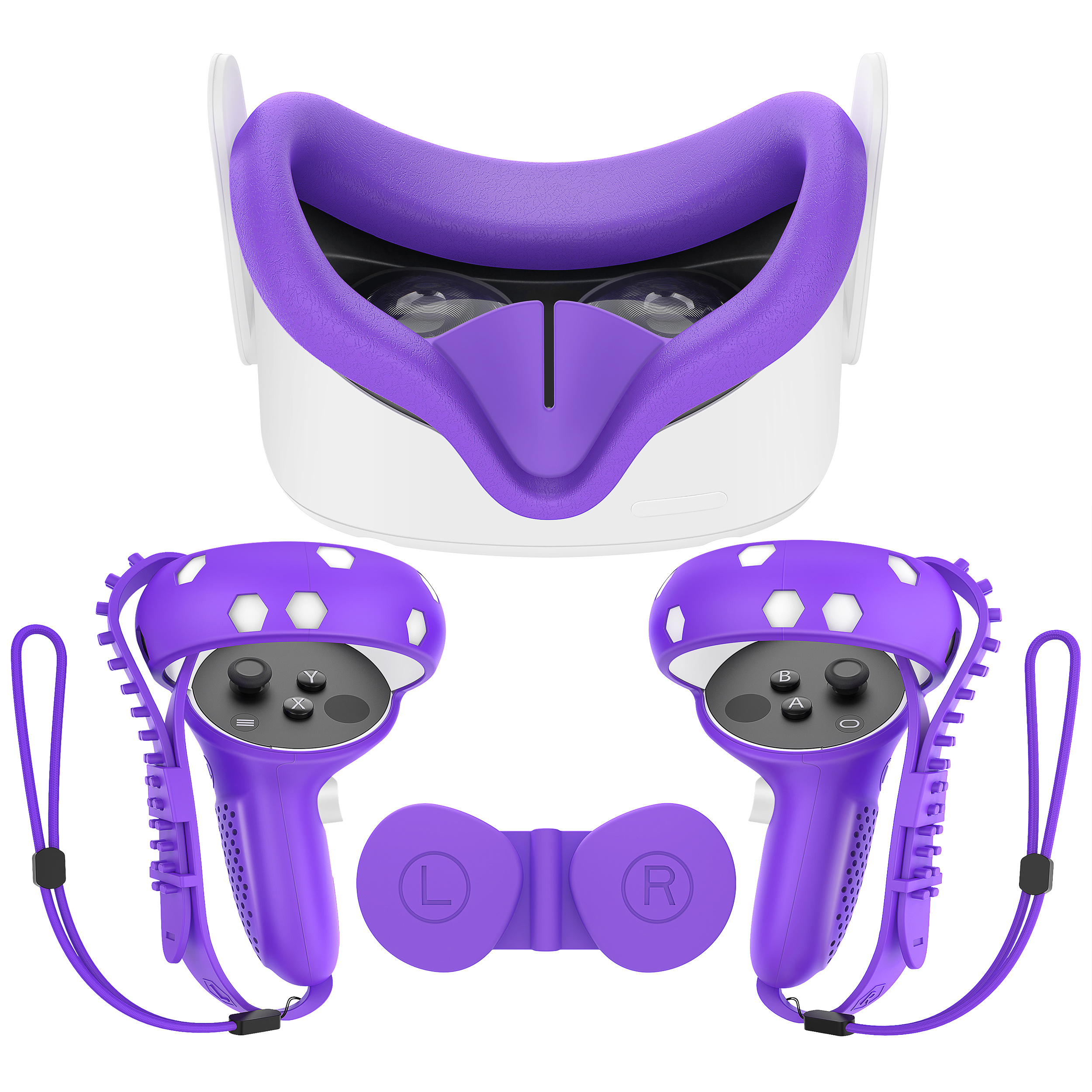 ilicone VR - Funda protectora para gafas Oculus/Meta Quest 2, resistente al  sudor, repuesto para accesorios Q2 VR (azul mixto) brillar Electrónica