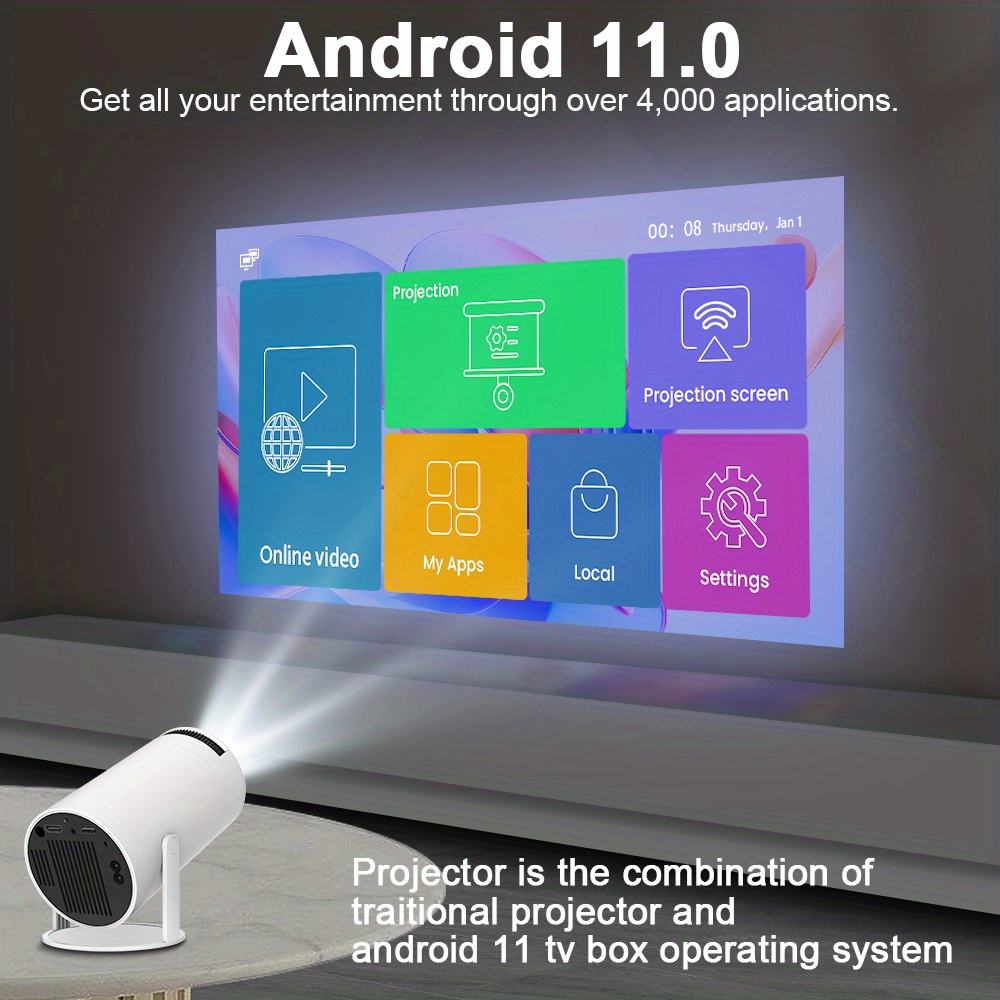 Android 11 4K Projector WiFi6 HY300. (4.9/5) – THE HOME EMPORIUM