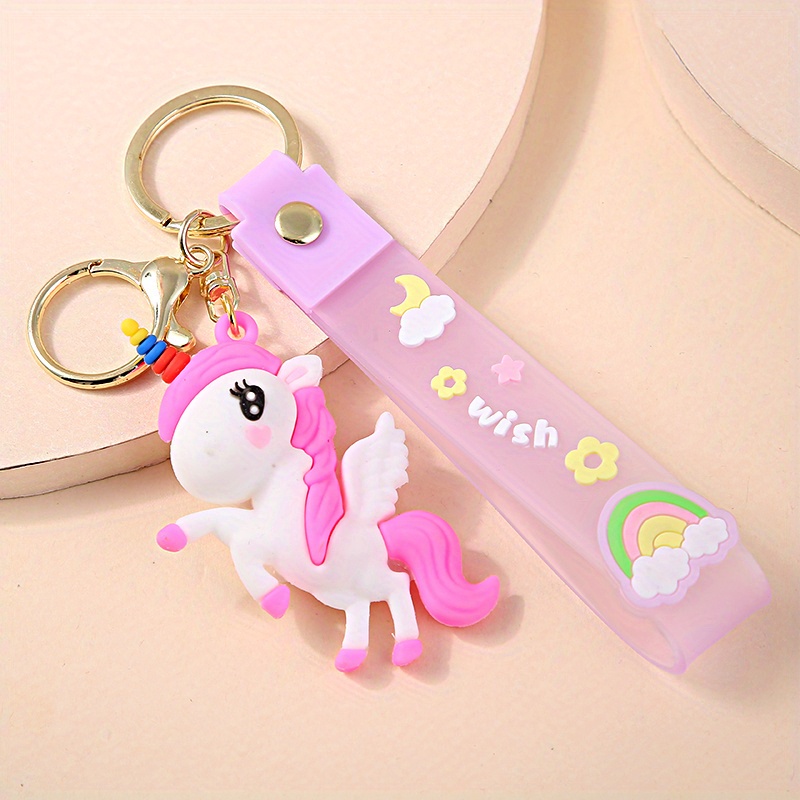 Licorne Porte-Clés Cadeau Fille Femmes Porte-Bonheur Cheval Pendentif