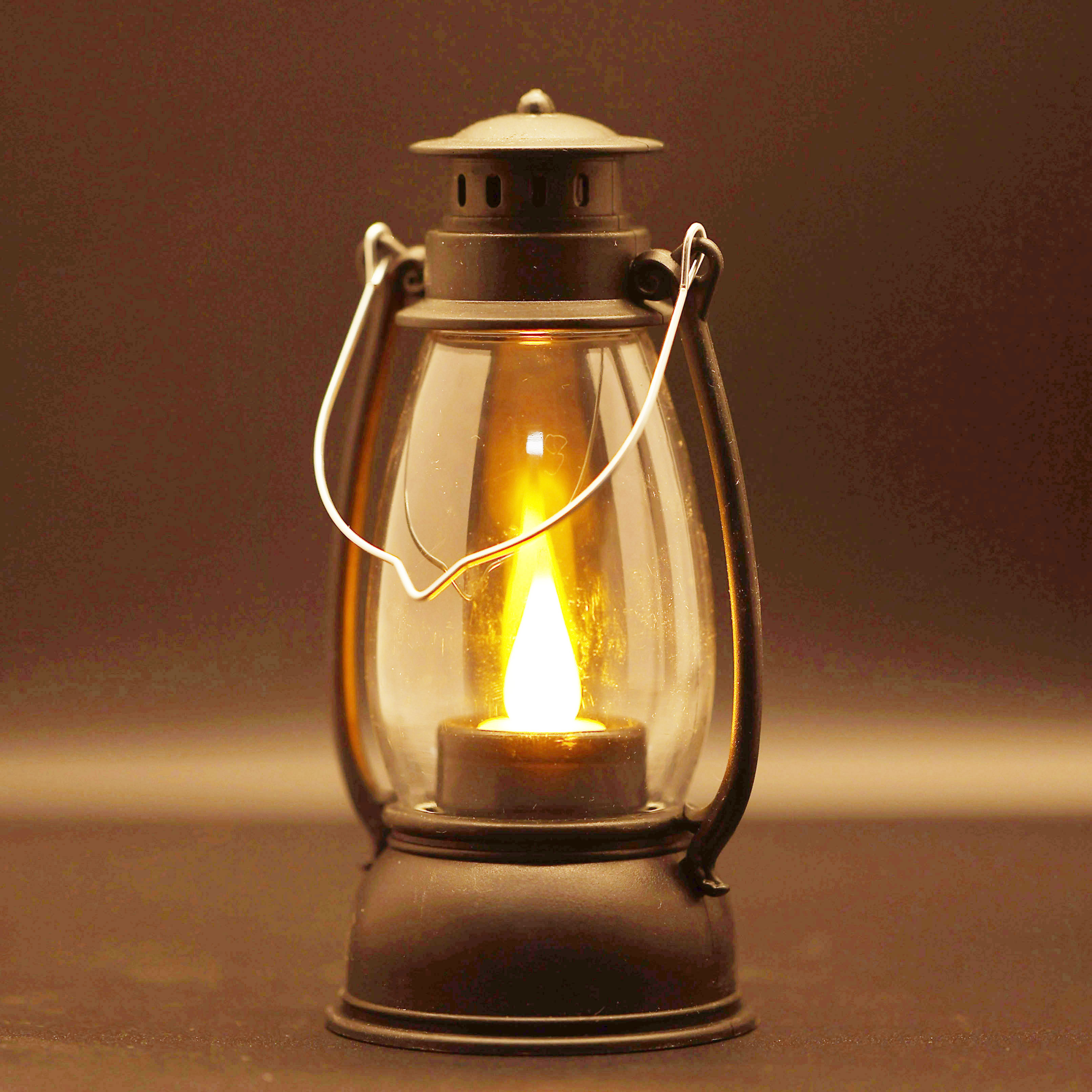 Lantern With Flickering Led Candle Battery Included Vintage - Temu