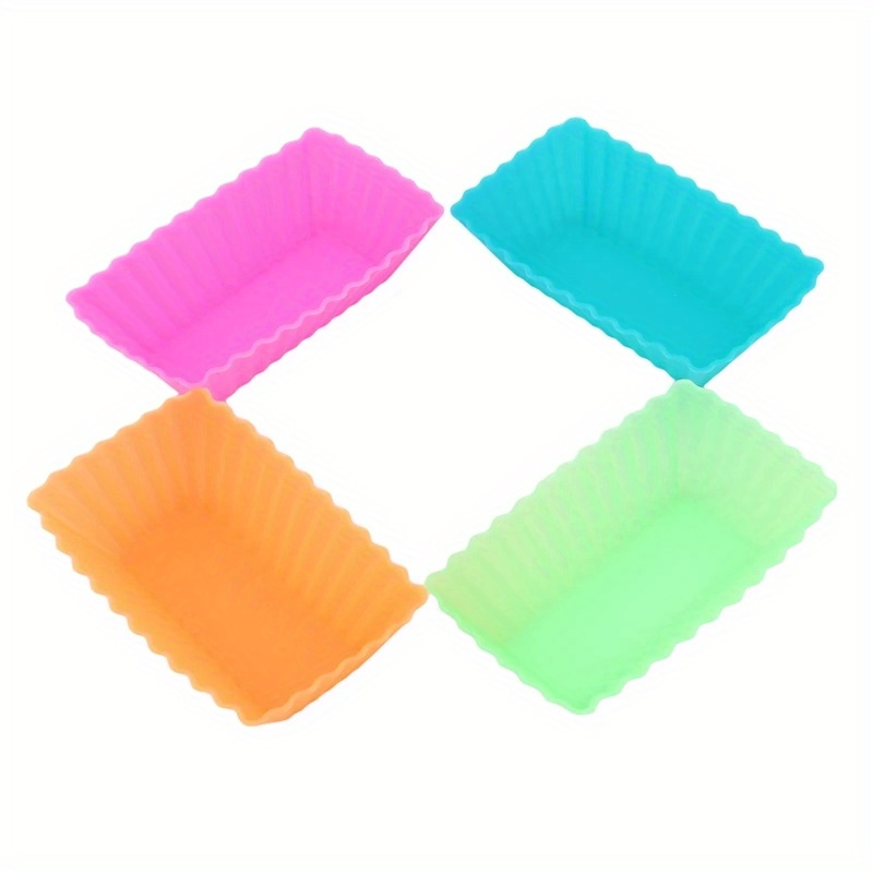 5 10pcs silicone rectangle muffin cups cupcake cups reusable cupcake liners muffin molds pudding mold baking tools kitchen gadgets kitchen accessories home kitchen items details 3