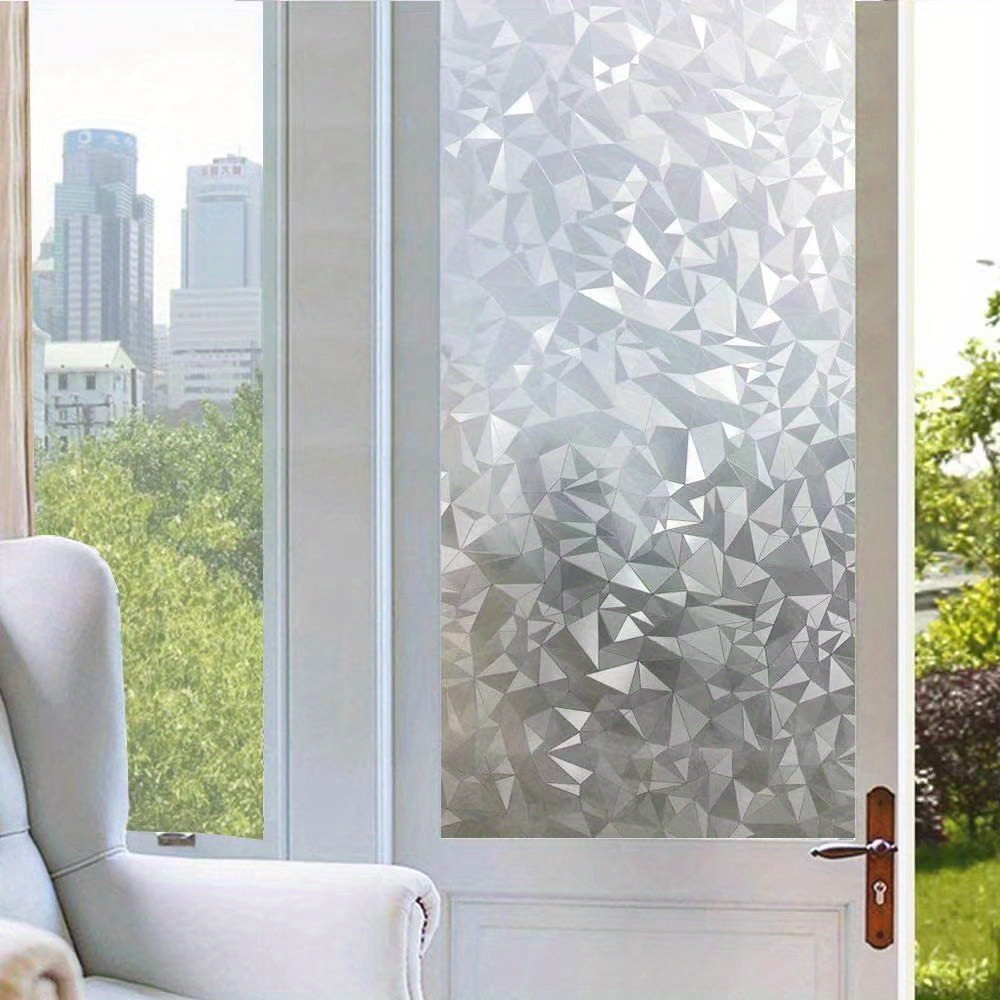 1pc   prismatic electrostatic glass window sticker window privacy     translucent opaque window film for office bathroom home decor details 5